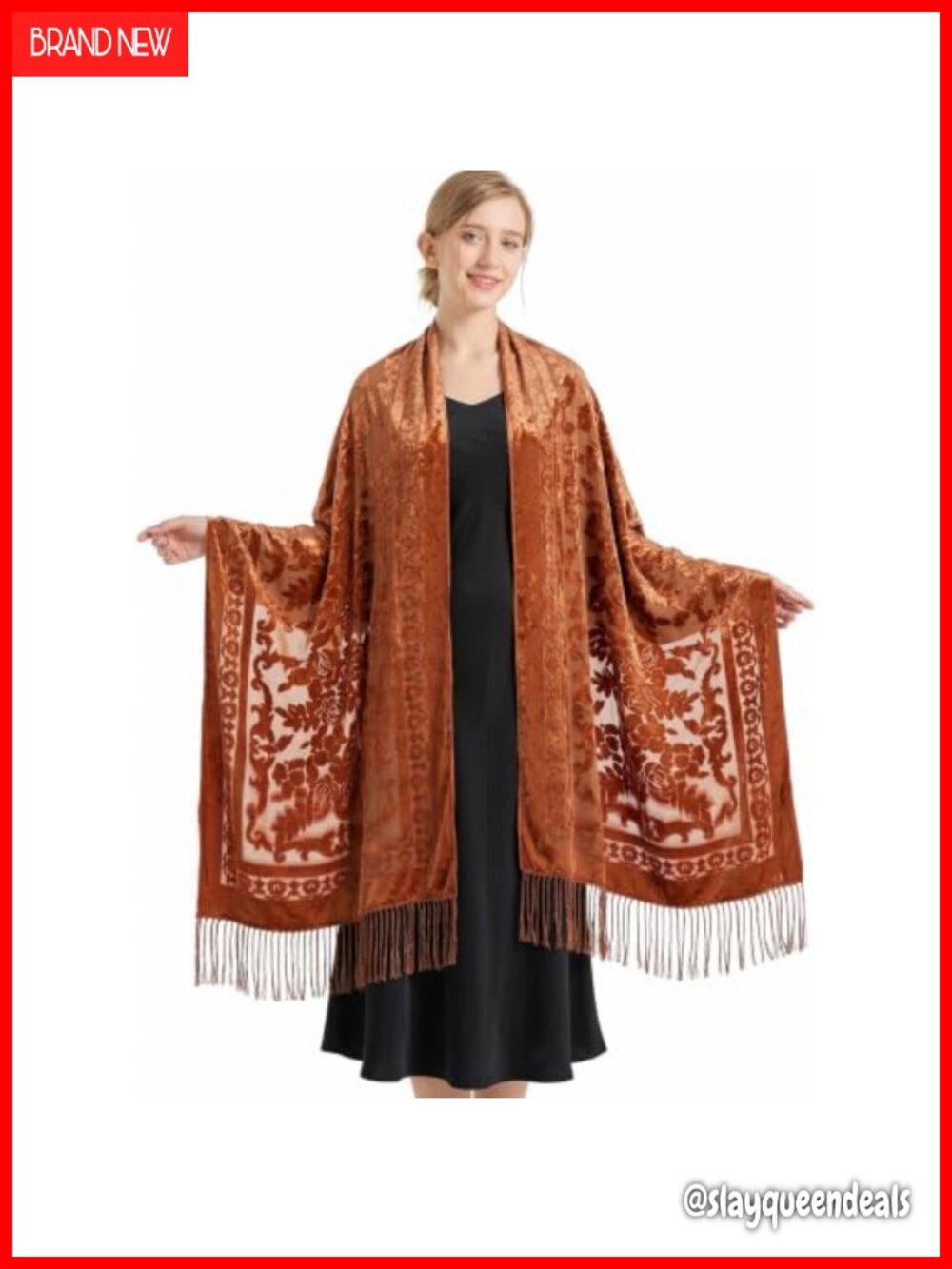 Velvet Shawl Wrap Fringe Evening Dress Formal Wedding Guest
